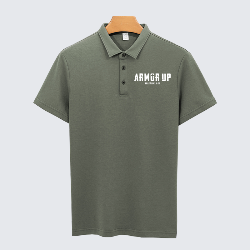 Armor Up Christian Cotton Short Sleeve Polo Shirt