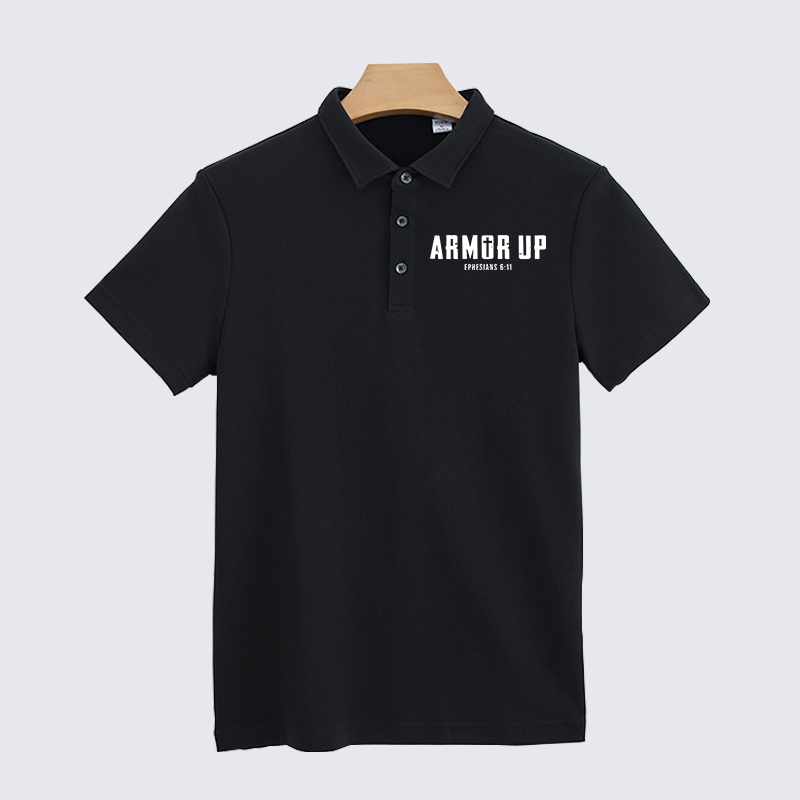 Armor Up Christian Cotton Short Sleeve Polo Shirt