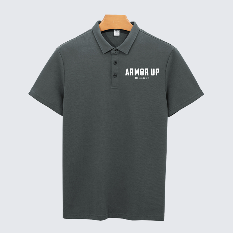 Armor Up Christian Cotton Short Sleeve Polo Shirt
