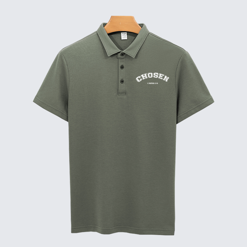 Chosen Christian Cotton Short Sleeve Polo Shirt