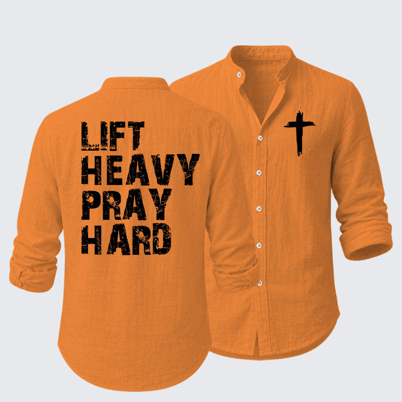 Lift Heavy Pray Hard Gym Resort Casual Shirt