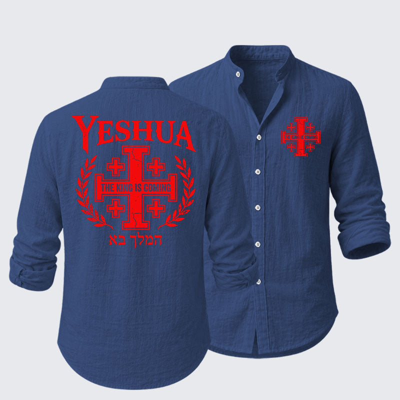 Yeshua The King Is Coming Hebrew Name Resort Casual Shirt