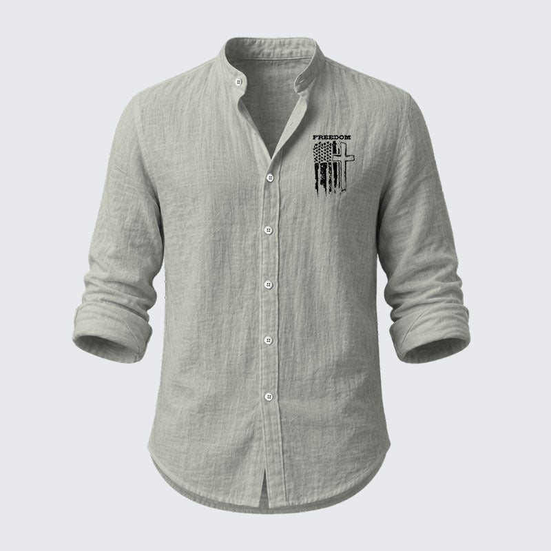 Freedom Cross Vertical Flag Resort Casual Shirt