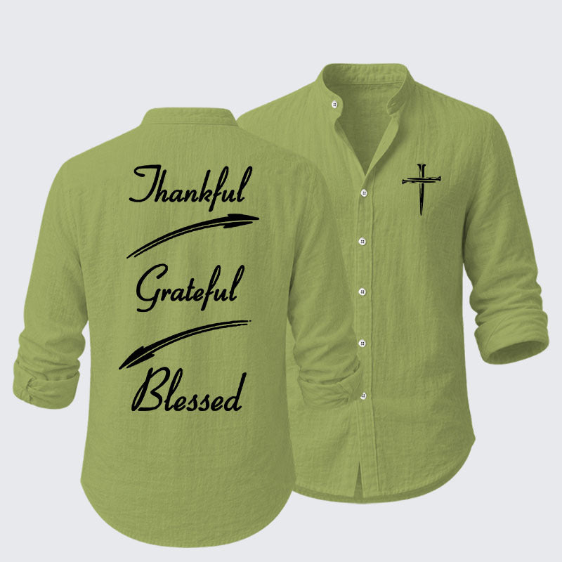 Thankful Grateful Blessed Resort Casual Shirt