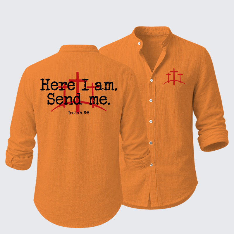Here I Am Send Me - Bible Verse Isaiah 6:8 Resort Casual Shirt