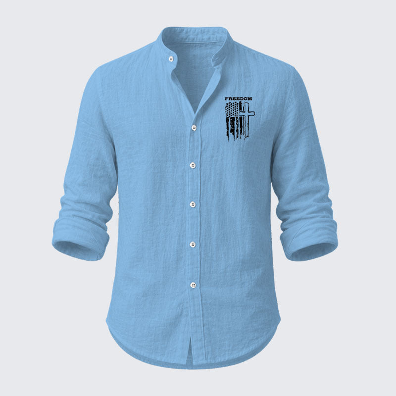 Freedom Cross Vertical Flag Resort Casual Shirt