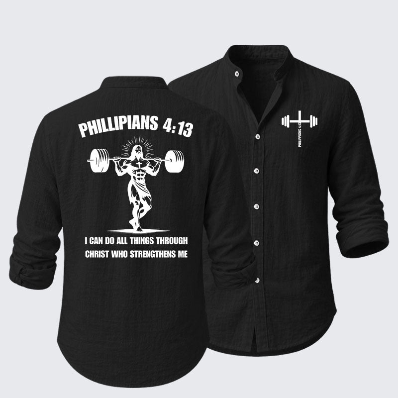 Philippians 4:13 I Can Do All Things Through Christ Who Strengthens Me Resort Casual Shirt