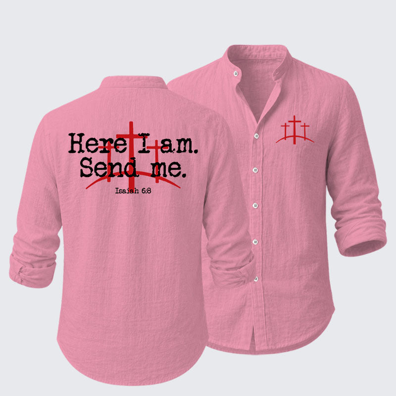 Here I Am Send Me - Bible Verse Isaiah 6:8 Resort Casual Shirt
