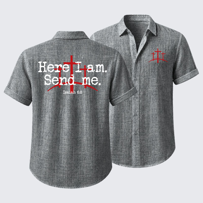Here I Am Send Me - Bible Verse Isaiah 6:8 Short Sleeve Shirt