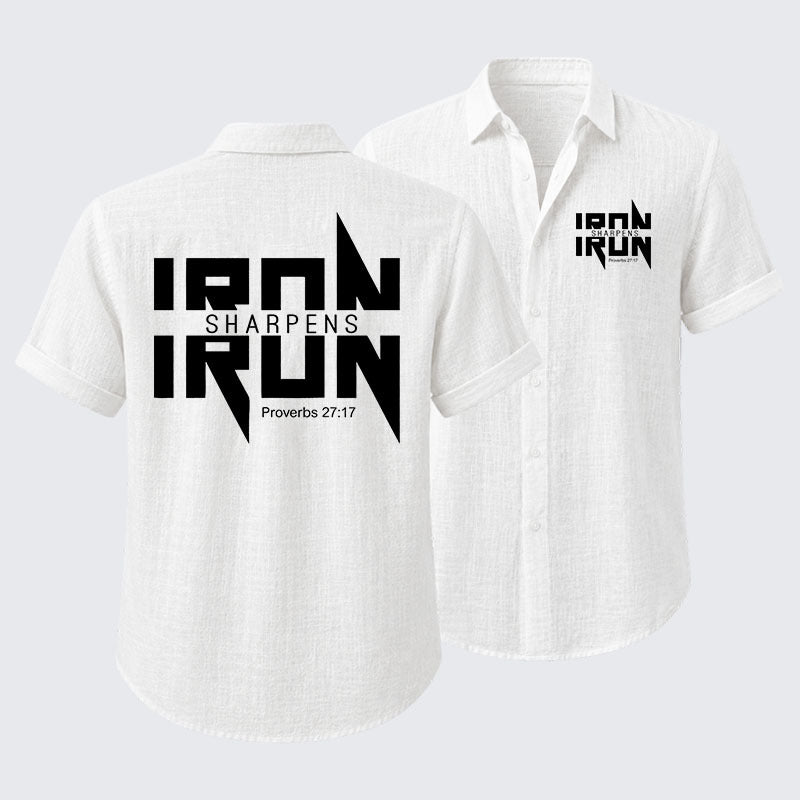 IRON SHARPENS IRON Proverbs 27:17 Short Sleeve Shirt