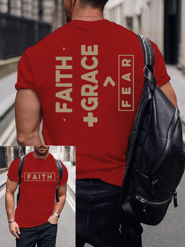 Classic Cotton Tee - Faith + Grace £¾ Fear