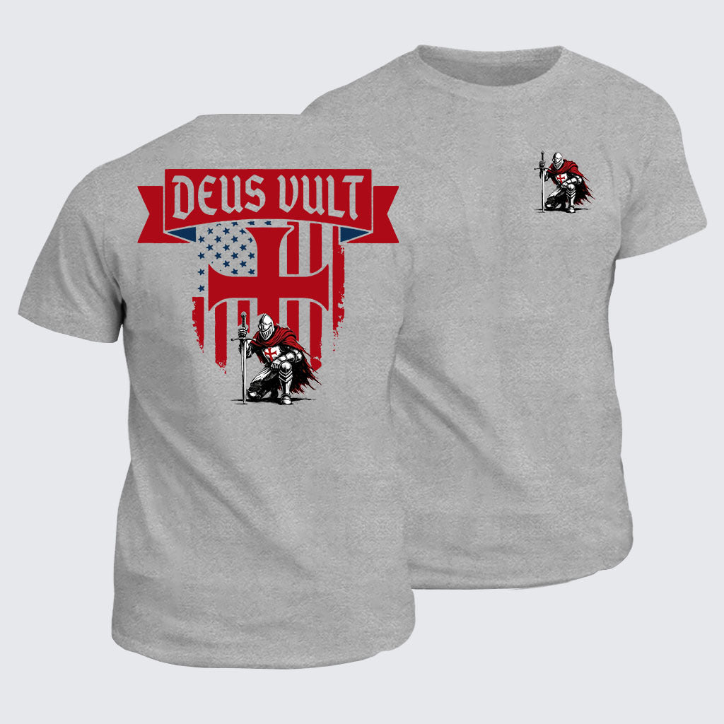 Classic Cotton Tee - Templar Knight Crusader Deus Vult