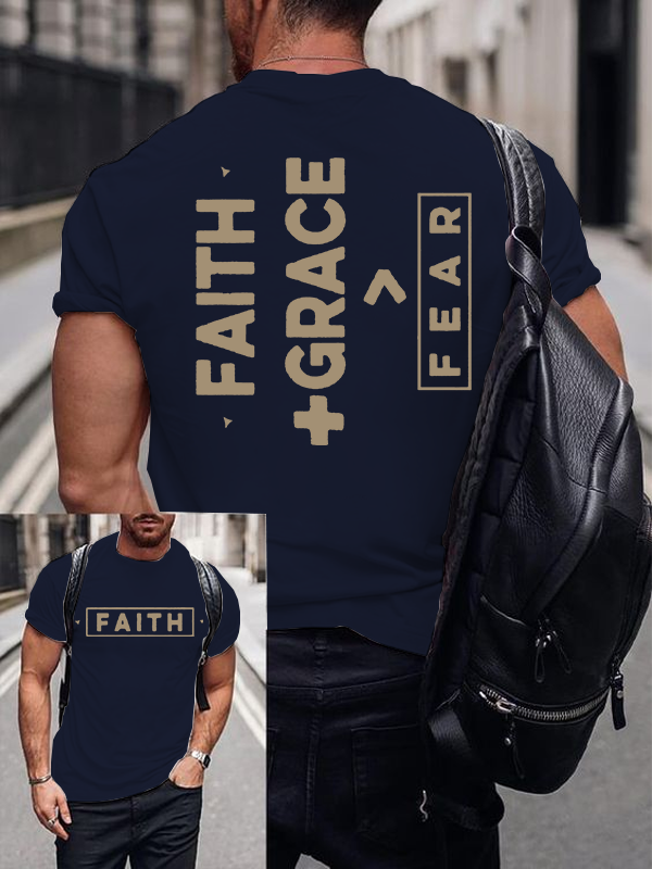 Classic Cotton Tee - Faith + Grace £¾ Fear