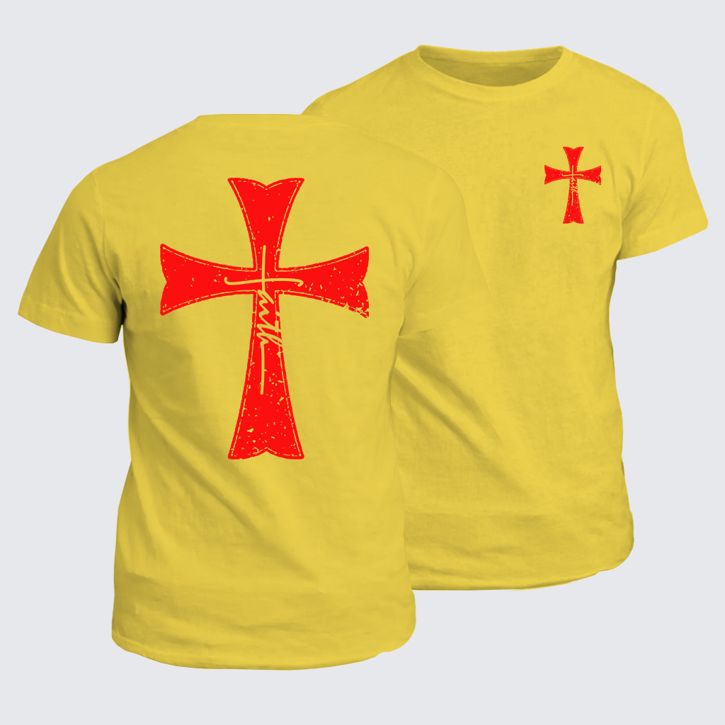 Classic Cotton Tee - Knights Templar Crusader Cross Faith