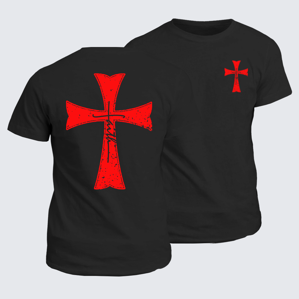 Classic Cotton Tee - Knights Templar Crusader Cross Faith