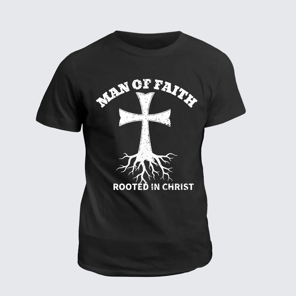Classic Cotton Tee - Man of Faith Rooted in Christ