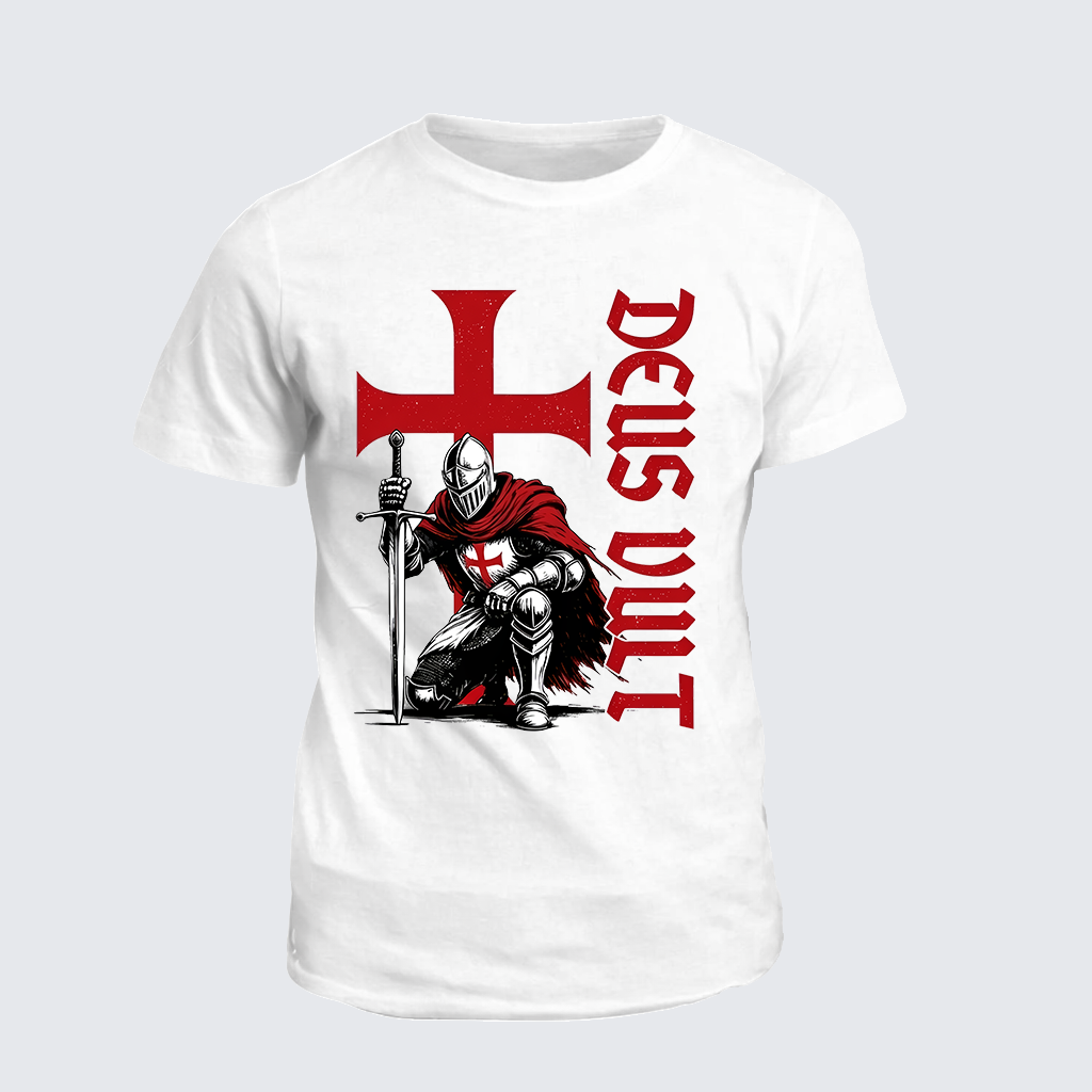 Classic Cotton Tee - Templar Knight Crusader Deus Vult