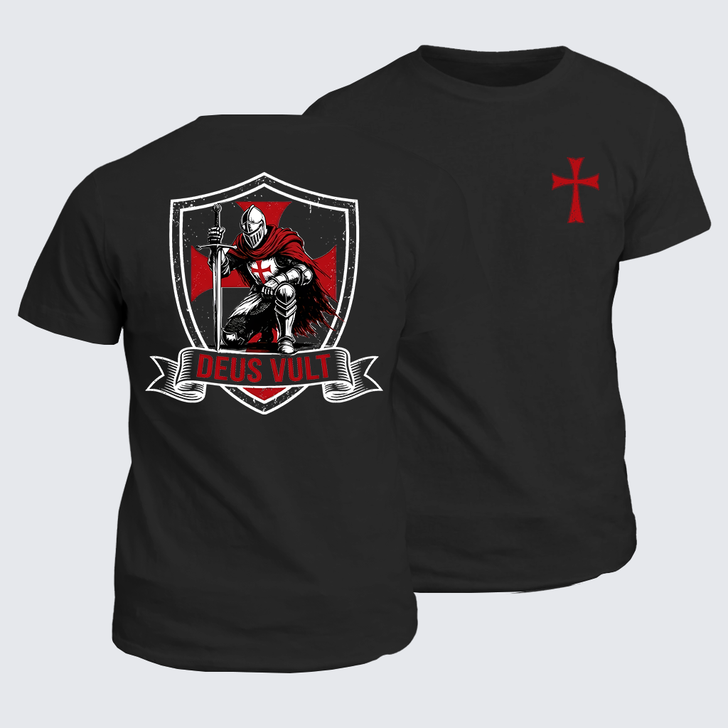 Classic Cotton Tee - Templar Knight Crusader Deus Vult