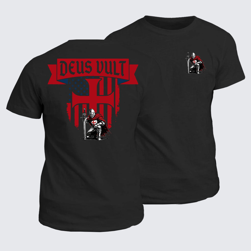 Classic Cotton Tee - Templar Knight Crusader Deus Vult