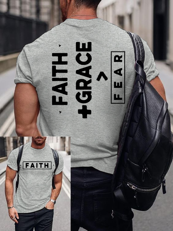 Classic Cotton Tee - Faith + Grace £¾ Fear
