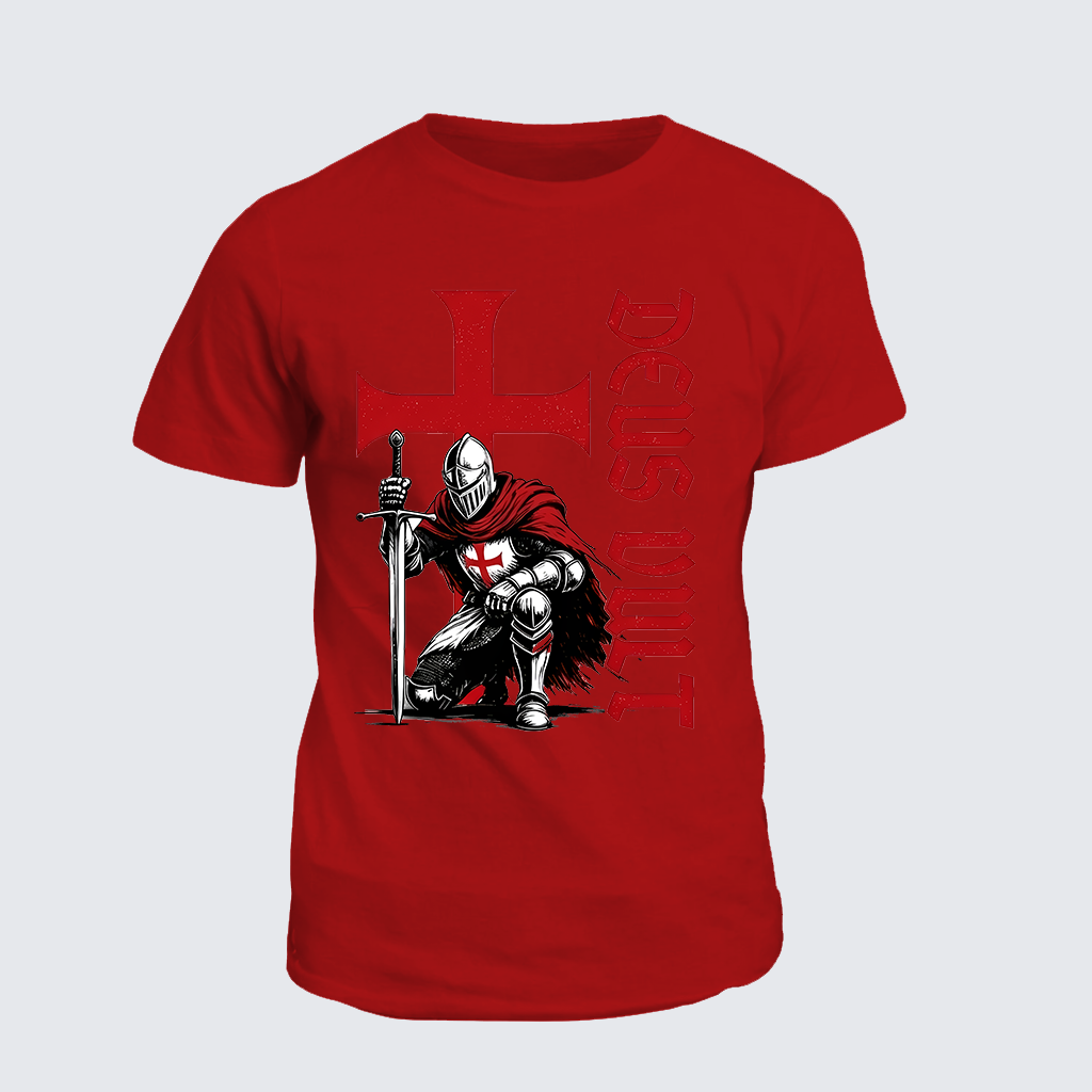 Classic Cotton Tee - Templar Knight Crusader Deus Vult