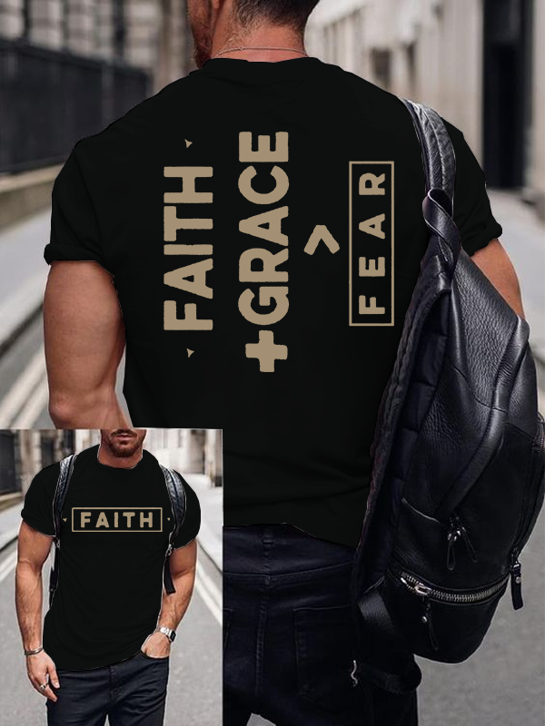 Classic Cotton Tee - Faith + Grace £¾ Fear
