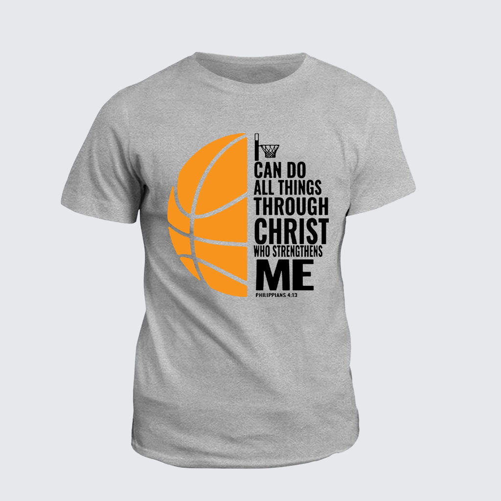 Classic Cotton Tee -  Philippians 4:13 Basketball