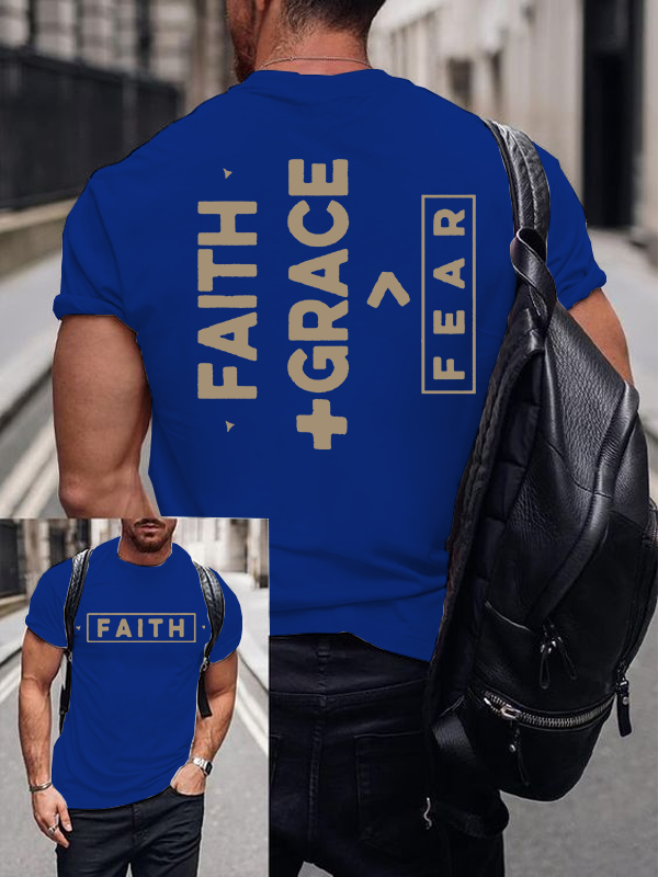 Classic Cotton Tee - Faith + Grace £¾ Fear