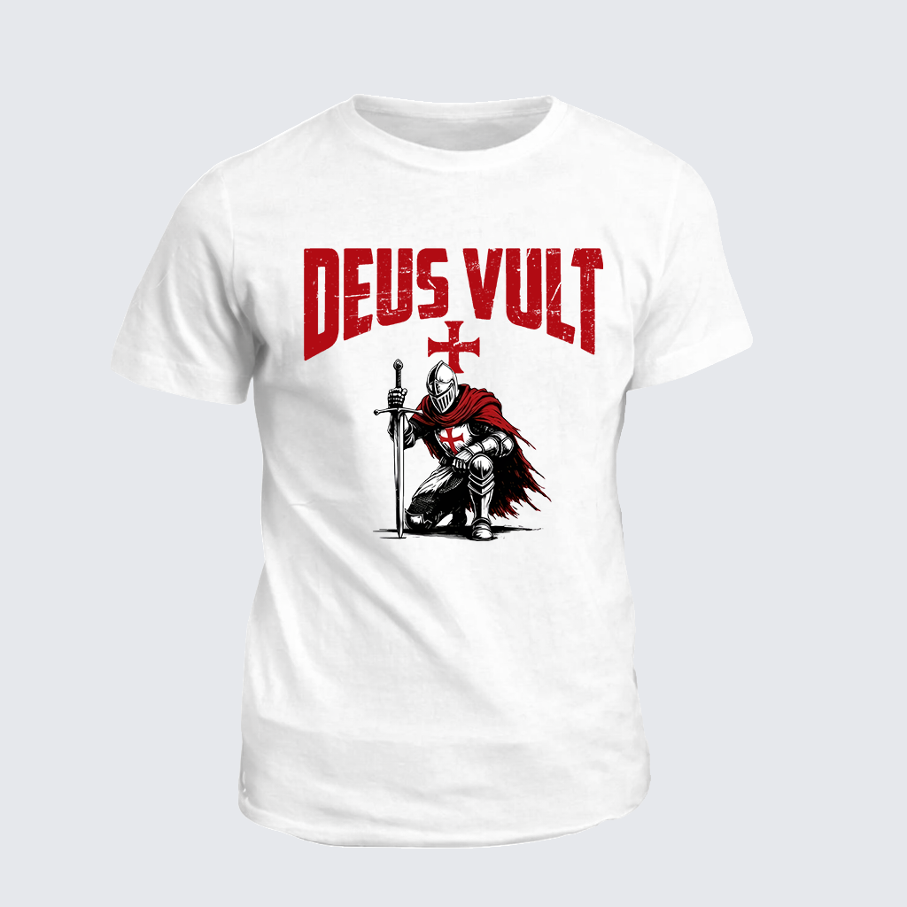 Classic Cotton Tee - Templar Knight Crusader Deus Vult