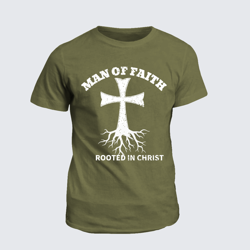 Classic Cotton Tee - Man of Faith Rooted in Christ