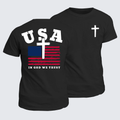 Classic Cotton Tee - In God We Trust USA Flag Cross