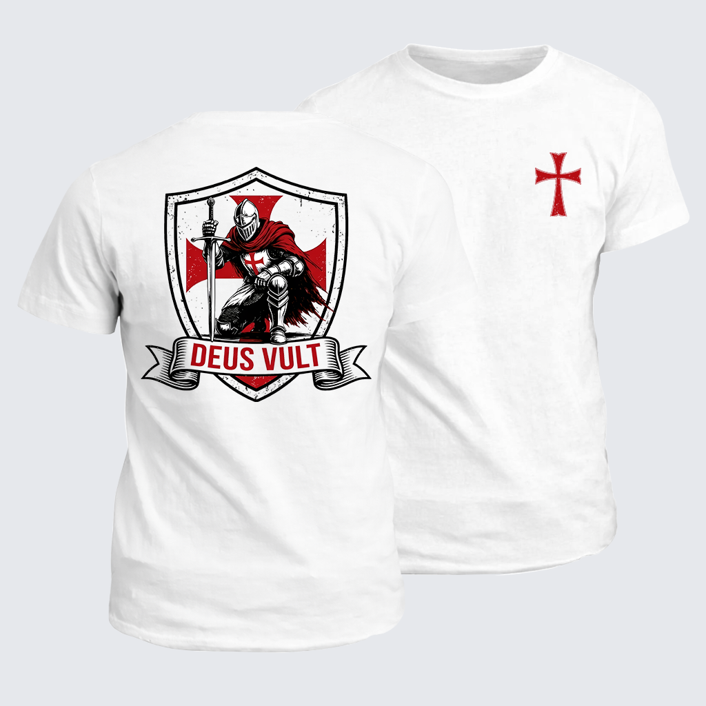 Classic Cotton Tee - Templar Knight Crusader Deus Vult