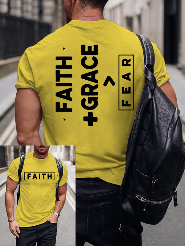 Classic Cotton Tee - Faith + Grace £¾ Fear