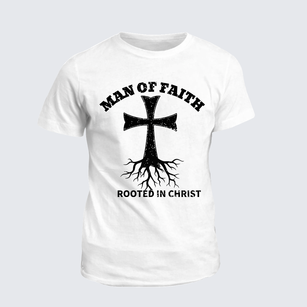 Classic Cotton Tee - Man of Faith Rooted in Christ