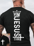 Classic Cotton Tee - Jesus Is King Faith Cross