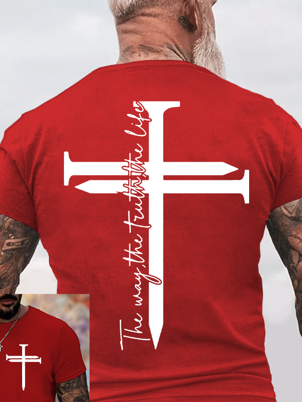 Classic Cotton Tee - Jesus The Way The Truth The Life Cross