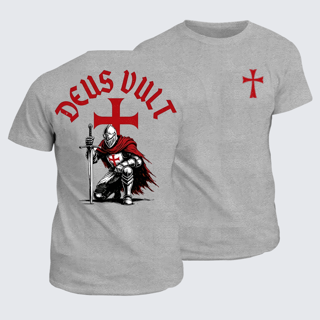 Classic Cotton Tee - Templar Knight Crusader Deus Vult