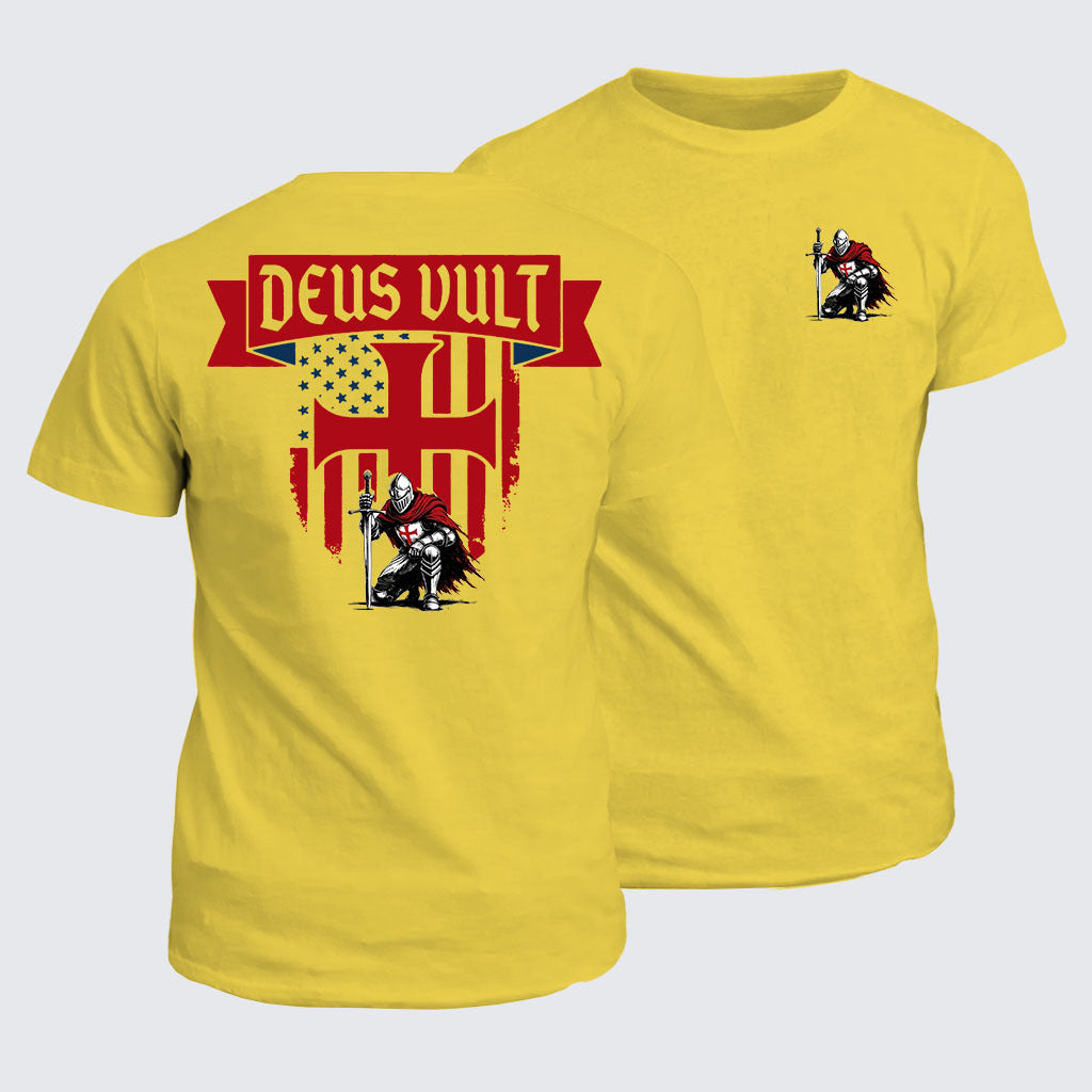 Classic Cotton Tee - Templar Knight Crusader Deus Vult