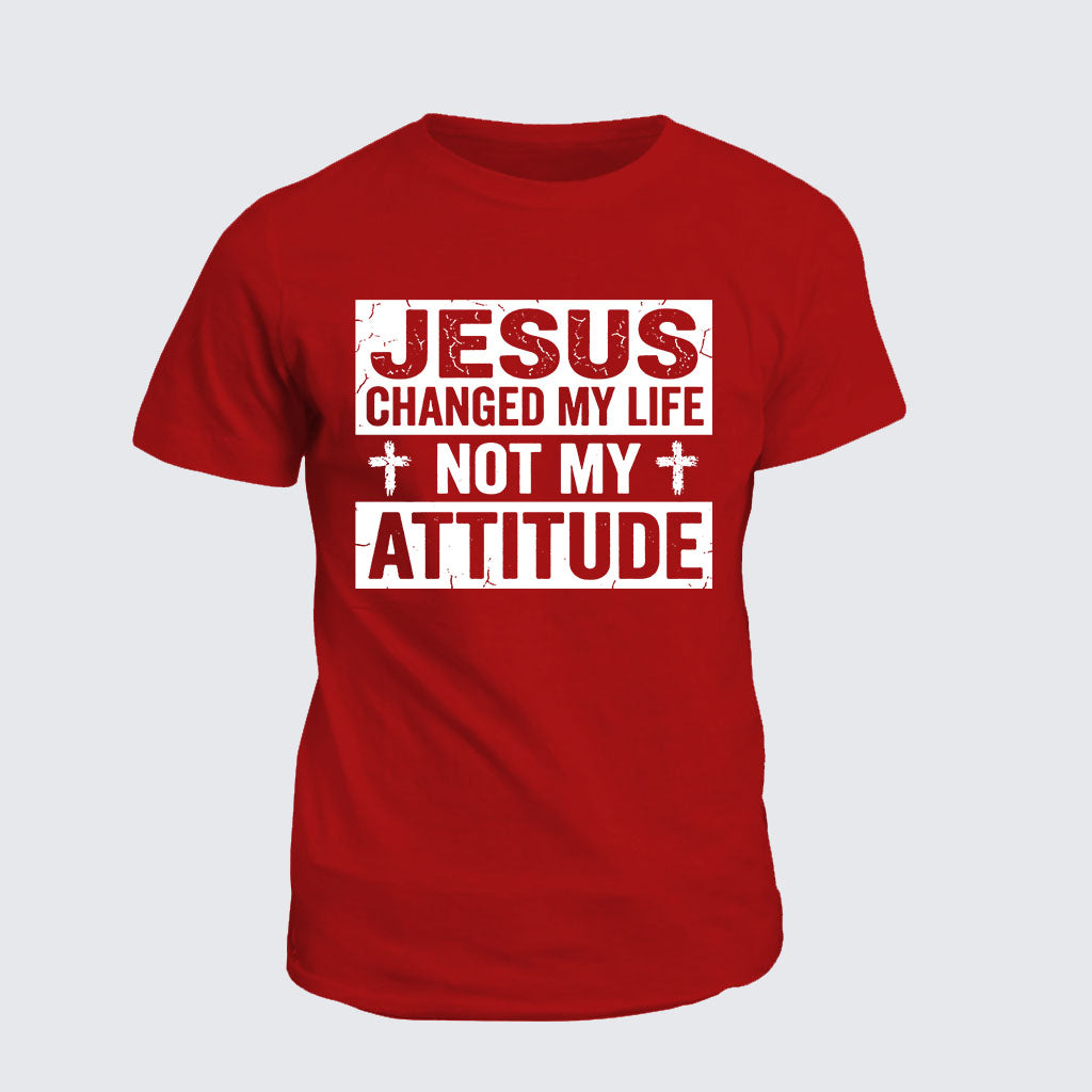 Classic Cotton Tee -  Jesus Changed My Life Not My Attitude