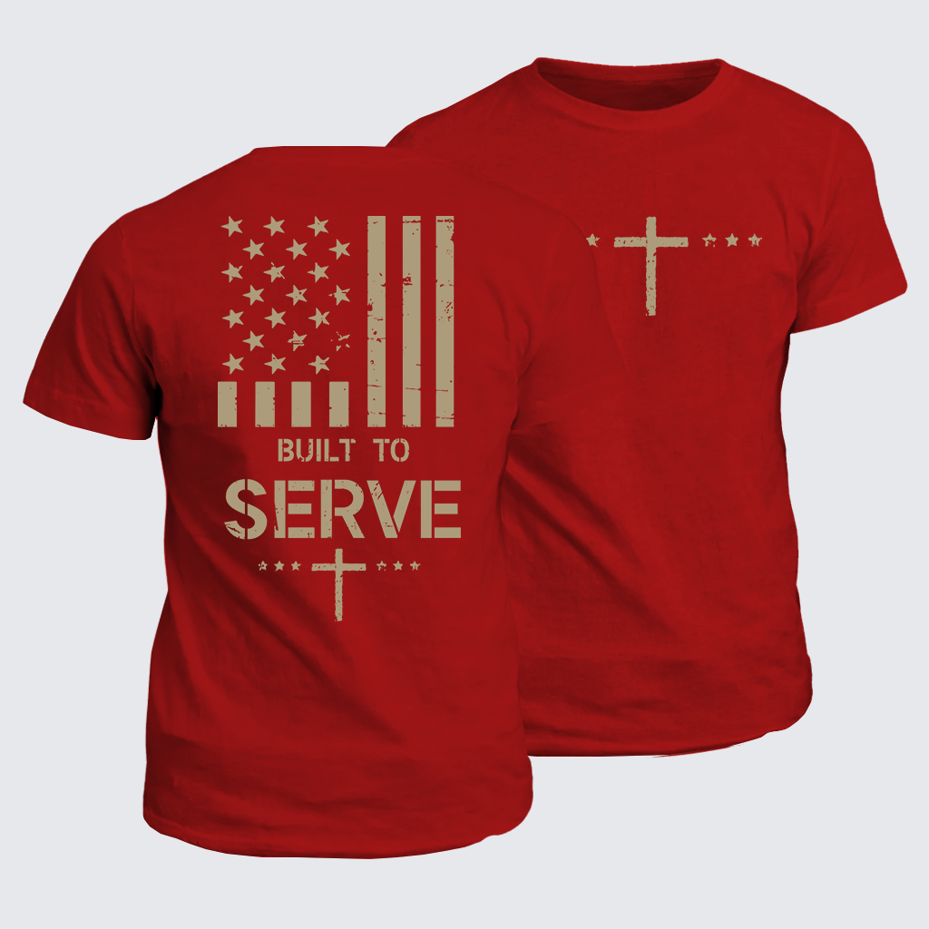 Classic Cotton Tee - Built To Serve Flag Cross