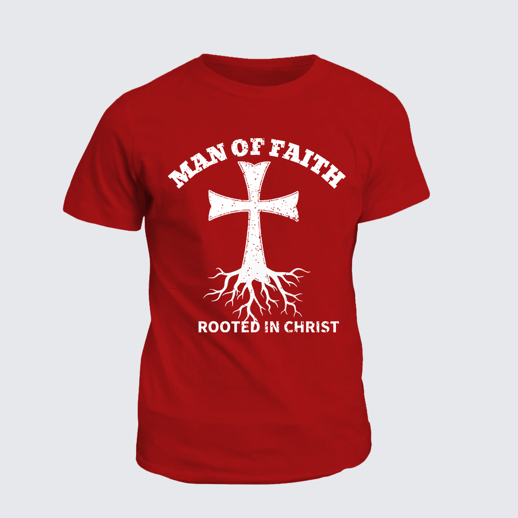 Classic Cotton Tee - Man of Faith Rooted in Christ