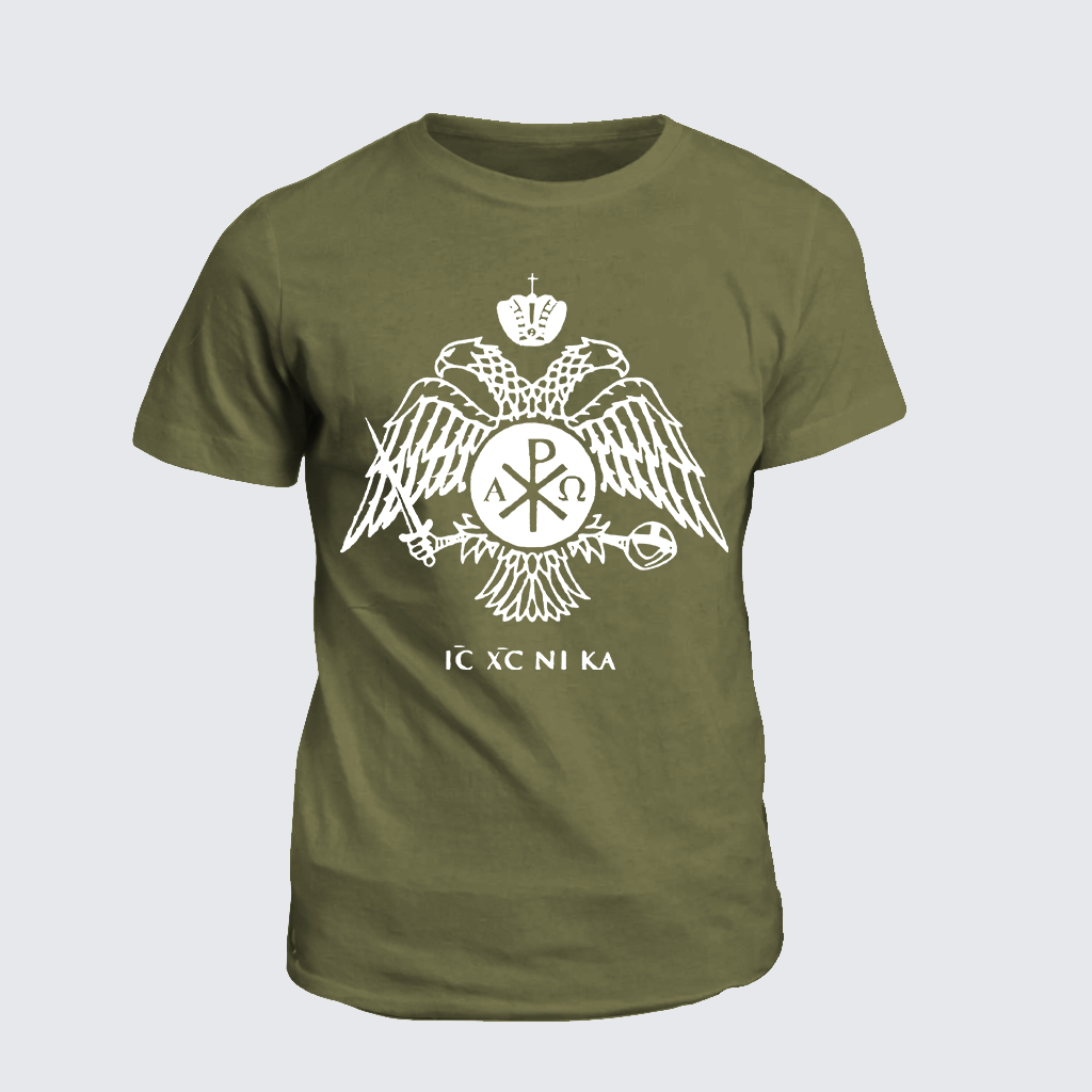 Classic Cotton Tee - ICXCNIKA Orthodox Byzantine Eagle