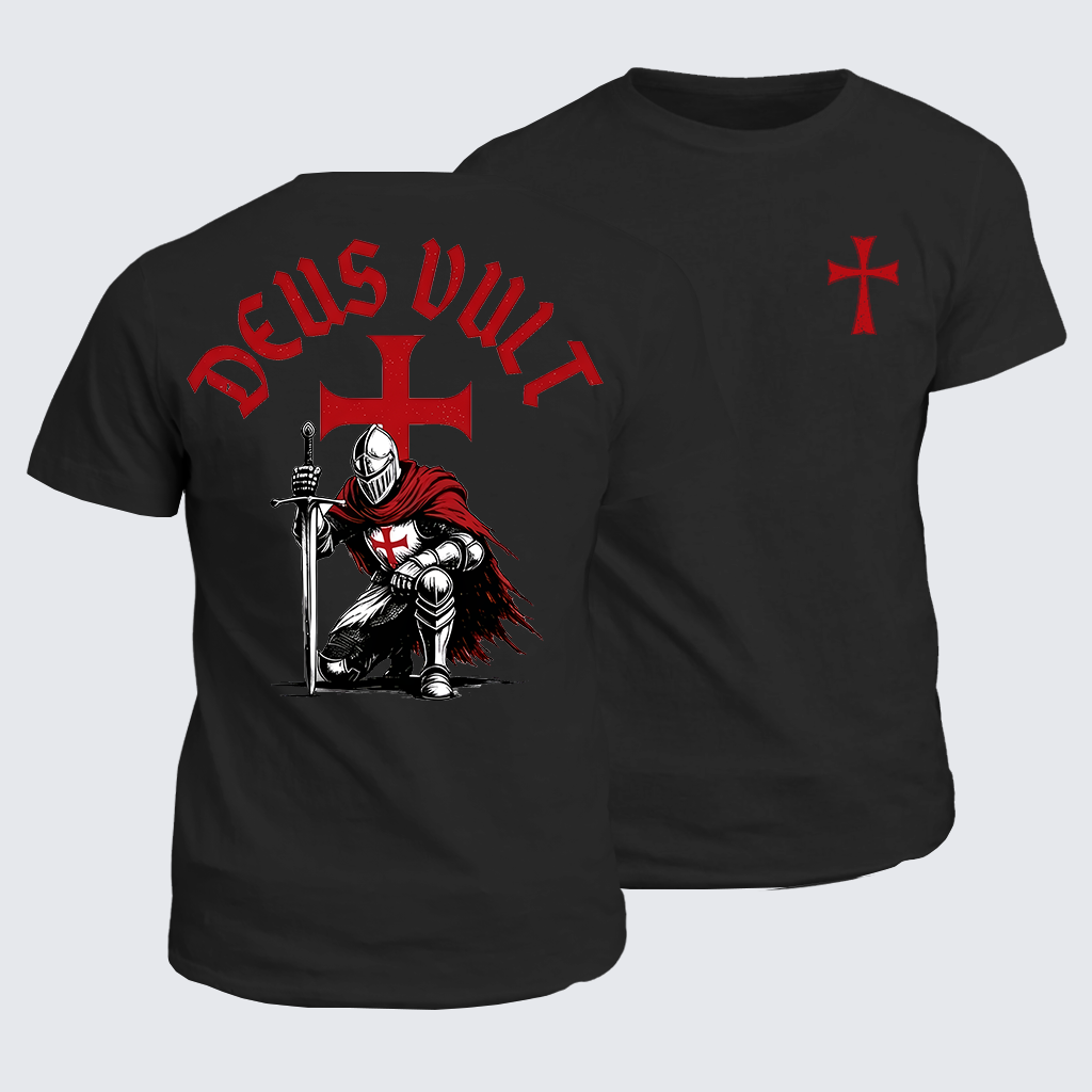 Classic Cotton Tee - Templar Knight Crusader Deus Vult