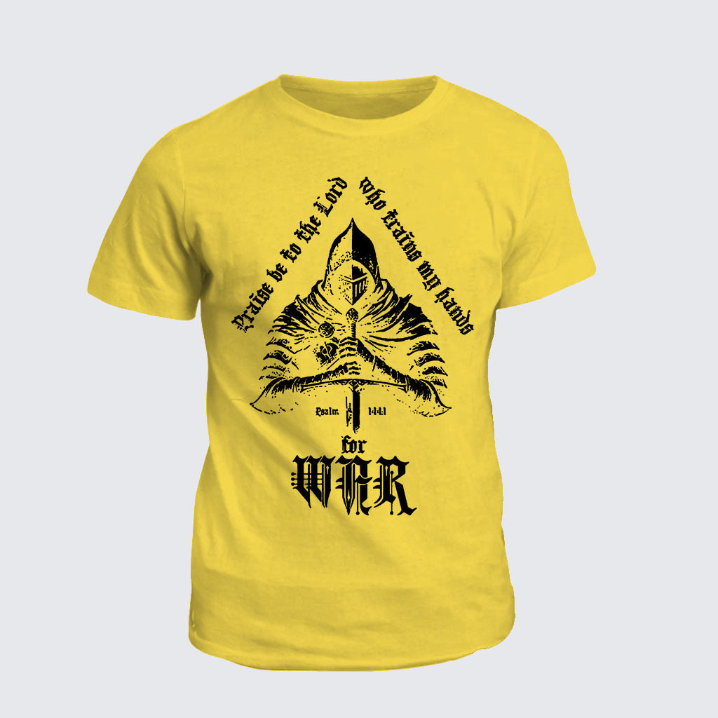 Classic Cotton Tee - Praise Be to The Lord Who Train My Hands for War Psalm 144 : 1