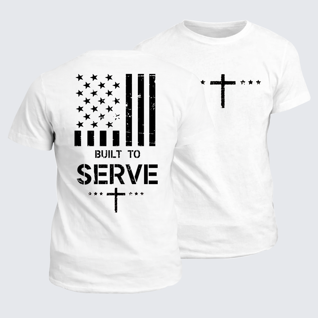 Classic Cotton Tee - Built To Serve Flag Cross