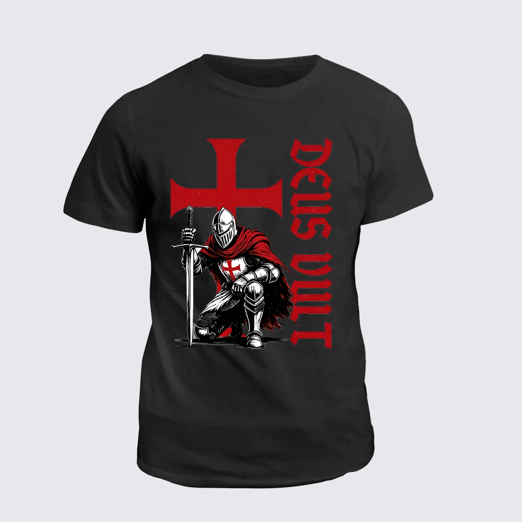 Classic Cotton Tee - Templar Knight Crusader Deus Vult
