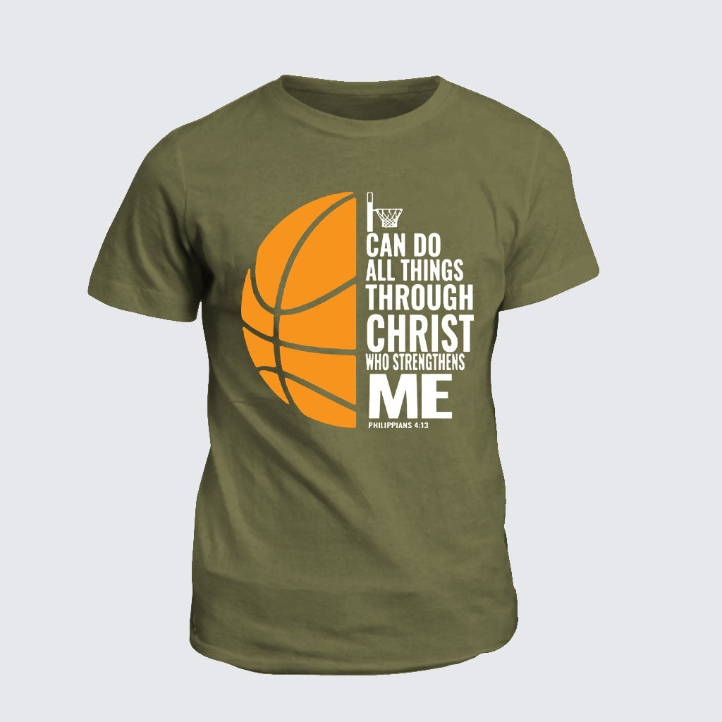 Classic Cotton Tee -  Philippians 4:13 Basketball
