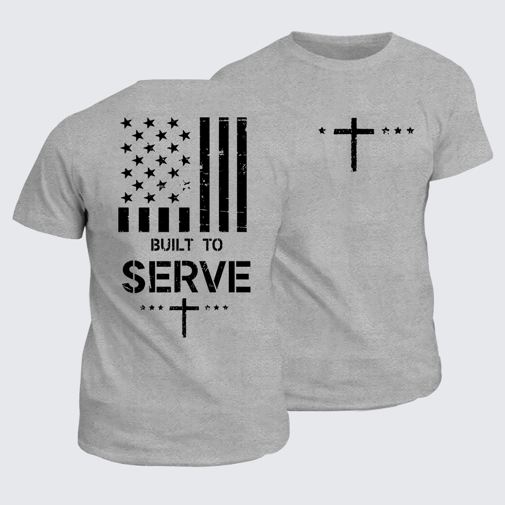 Classic Cotton Tee - Built To Serve Flag Cross
