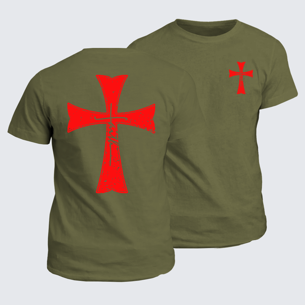 Classic Cotton Tee - Knights Templar Crusader Cross Faith