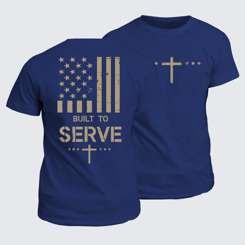 Classic Cotton Tee - Built To Serve Flag Cross